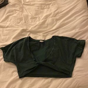 Anthropology Twist Front Yoga crop top